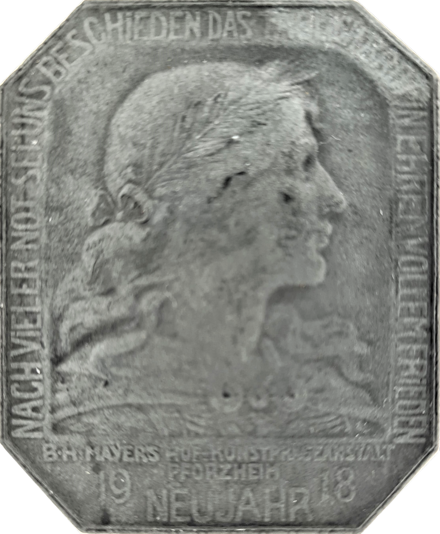 Jahresmedaille des Jahres 1918 der B. H. Mayer's Hof-Kunstprägeanstalt Pforzheim