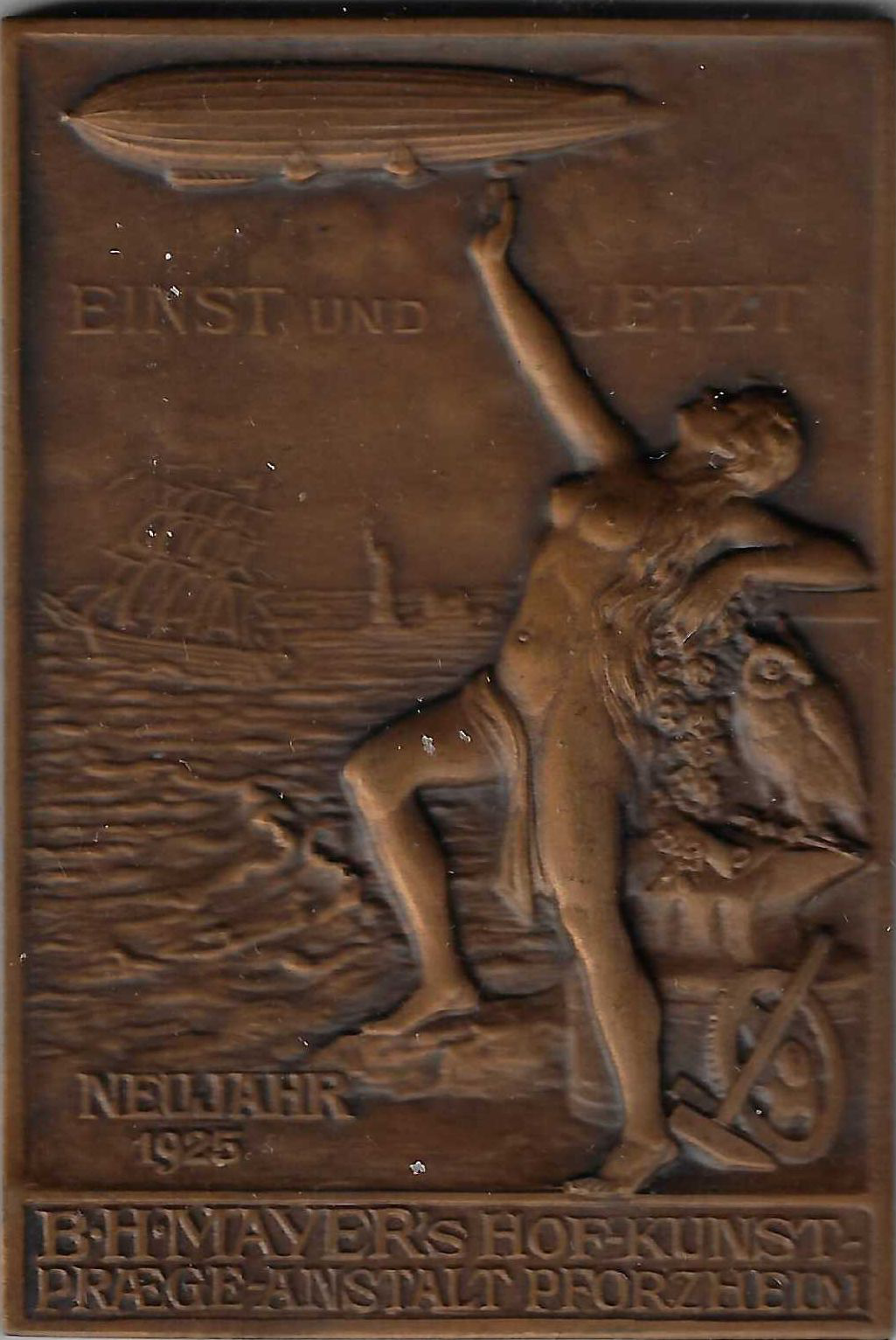 Jahresmedaille des Jahres 1925 der B. H. Mayer's Hof-Kunstprägeanstalt Pforzheim