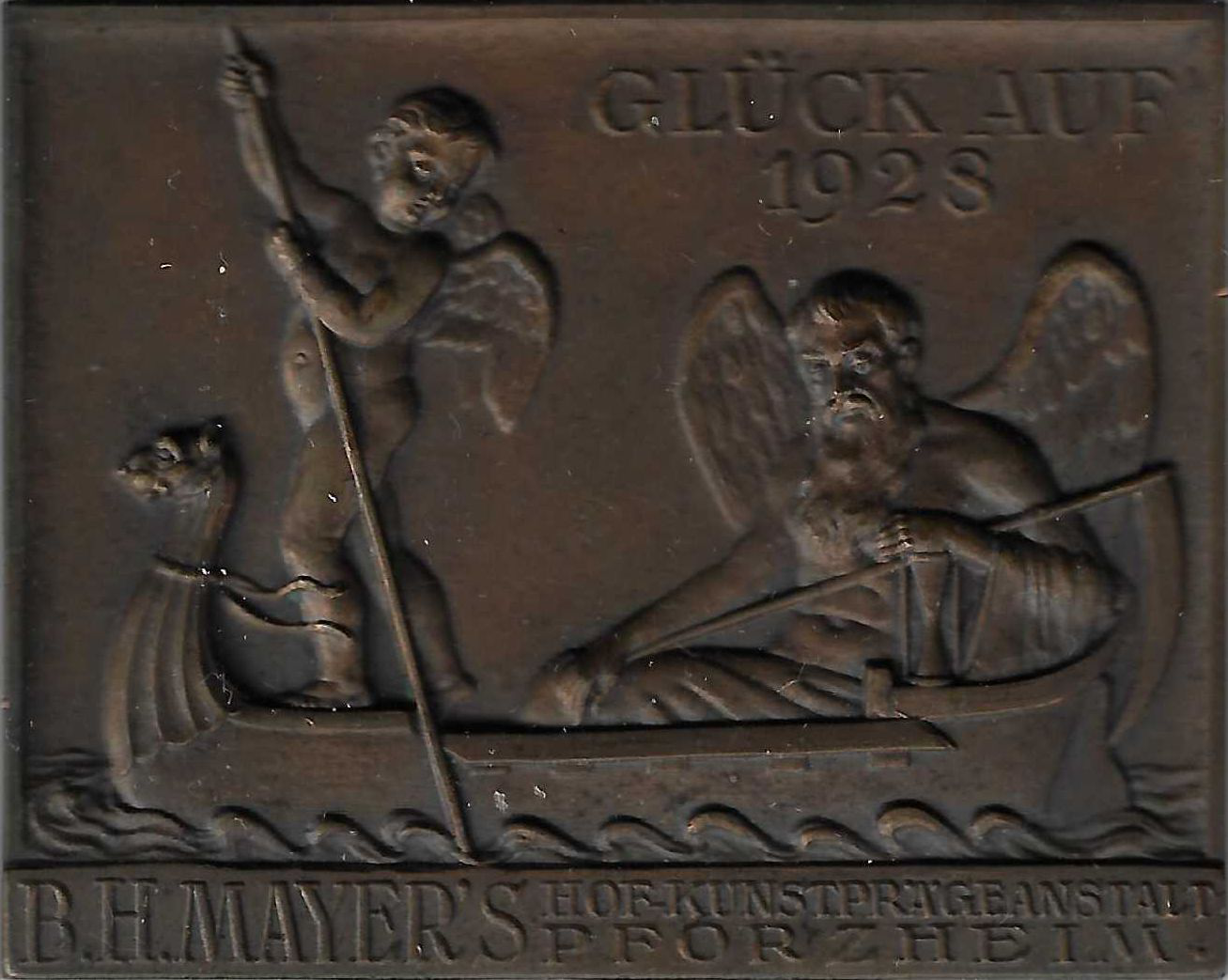 Jahresmedaille des Jahres 1928 der B. H. Mayer's Hof-Kunstprägeanstalt Pforzheim