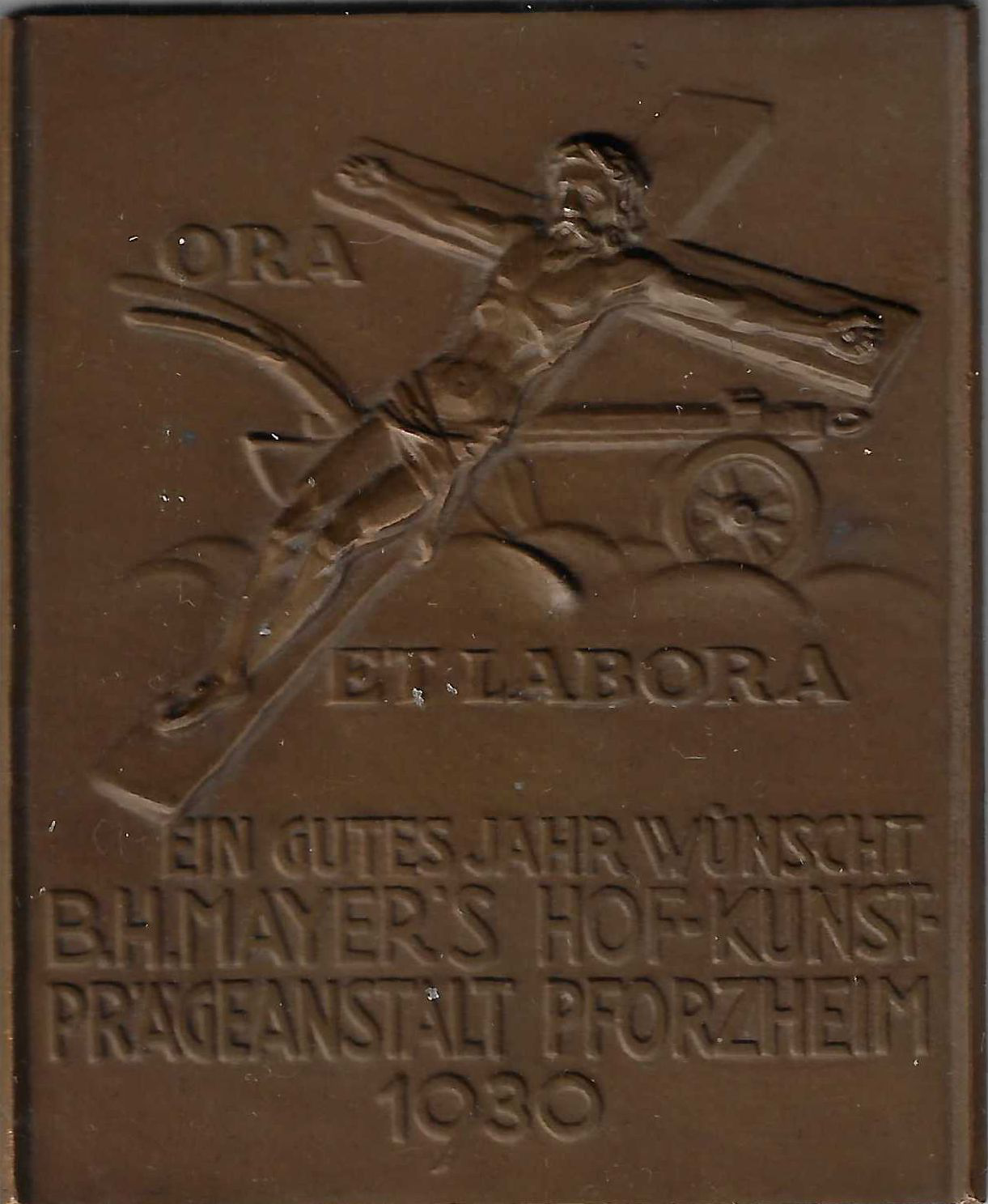 Jahresmedaille des Jahres 1930 der B. H. Mayer's Hof-Kunstprägeanstalt Pforzheim