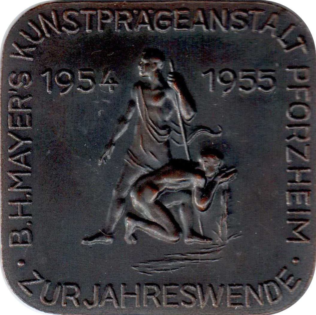Jahresmedaille des Jahres 1955 der B. H. Mayer's Hof-Kunstprägeanstalt Pforzheim