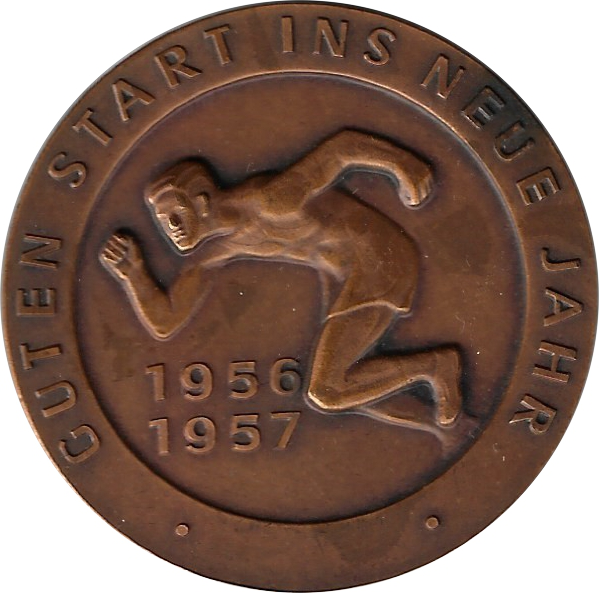 Jahresmedaille des Jahres 1957 der B. H. Mayer's Hof-Kunstprägeanstalt Pforzheim