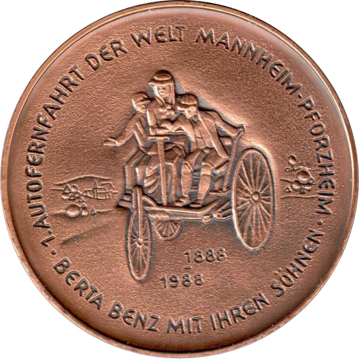 Jahresmedaille des Jahres 1988 der B. H. Mayer's Hof-Kunstprägeanstalt Pforzheim